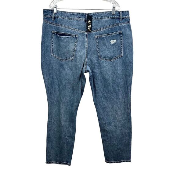 AFRM Revolve Jeans Distressed 5 Pocket Button Fly High Rise Blue Women Size 35 - Picture 5 of 7